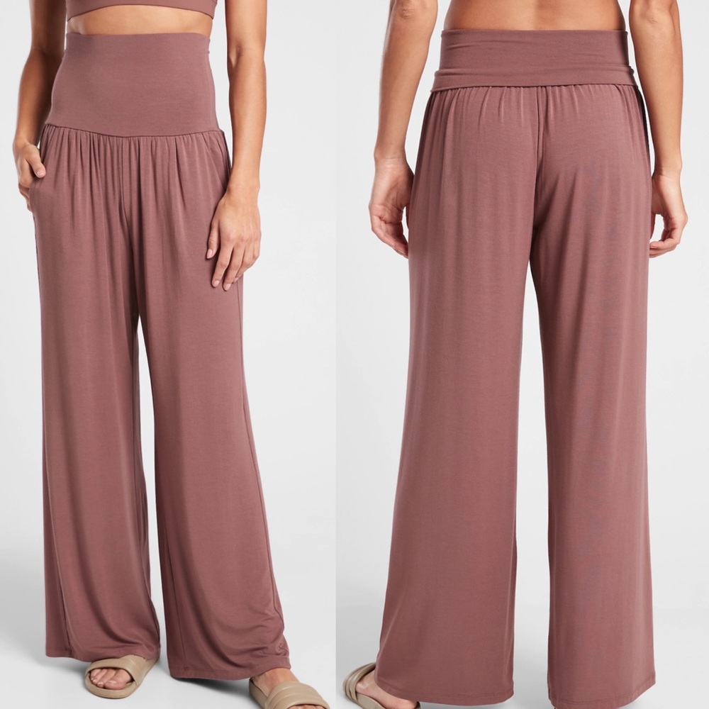 Athleta Studio Wide Leg Pant Rose